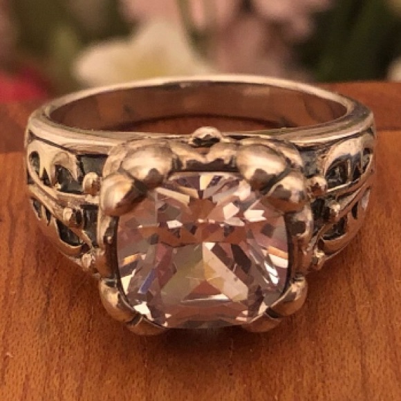 Silpada Sterling Silver Cubic Zirconia Blissful Thinking Ring Size 6 - Picture 3 of 12